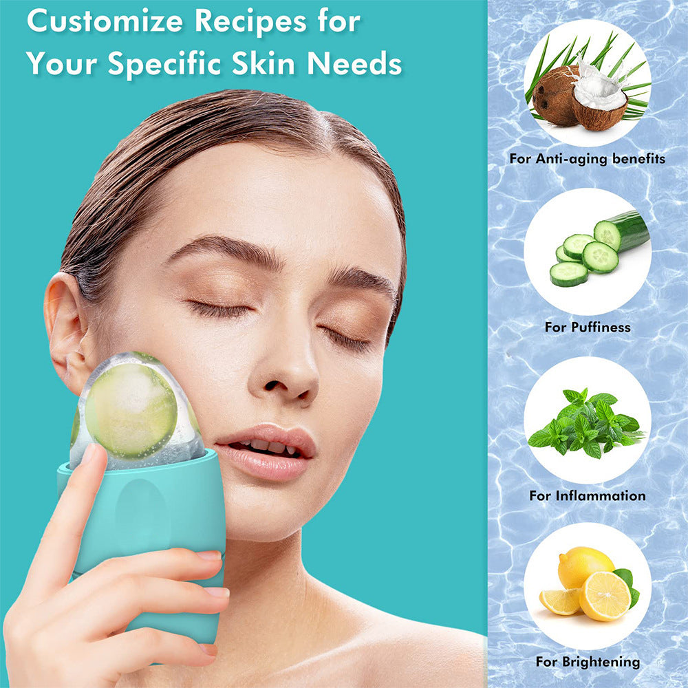 Silicone Ice Face Roller Contour Shrink Pores Remove Dark Circles Massage Skin Beauty Facial Roller For Eyes Neck Skin Care Tool - GlowSpire