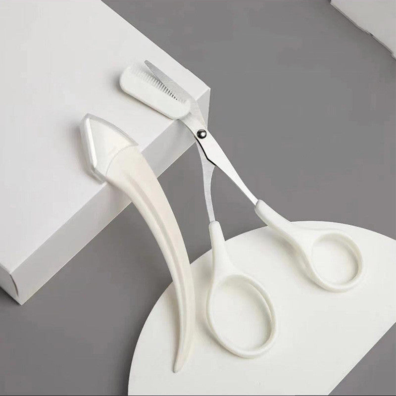 Eyebrow Trimming Knife With Comb Curved Moon Small Beauty Supplies Gadgets - GlowSpire