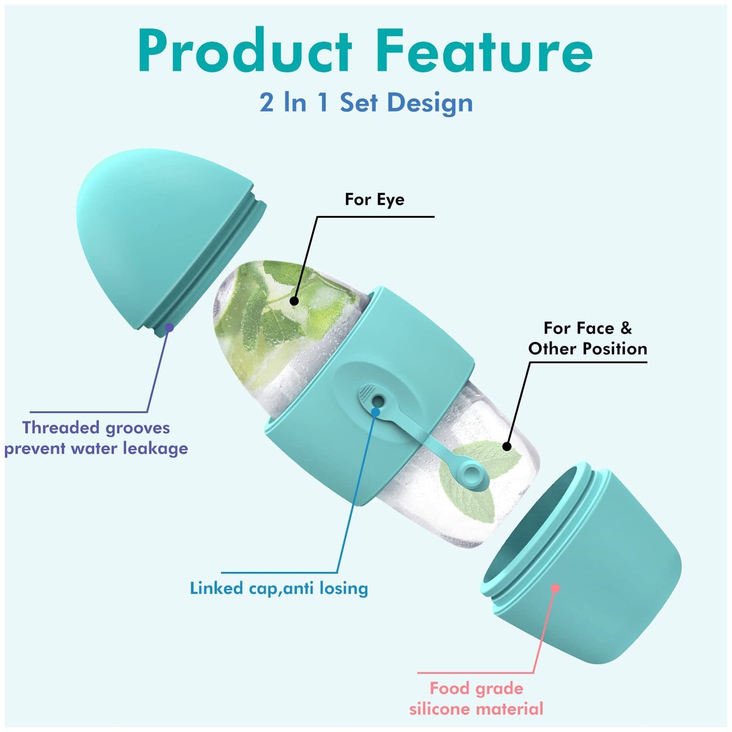 Silicone Ice Face Roller Contour Shrink Pores Remove Dark Circles Massage Skin Beauty Facial Roller For Eyes Neck Skin Care Tool - GlowSpire