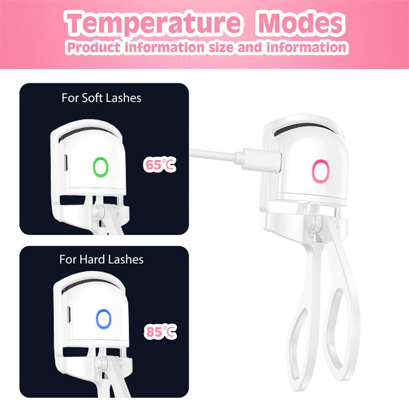 Heated Eyelash Curler Electric Temperature Control Mini Eyelash Curler Electric Portable Charging - GlowSpire