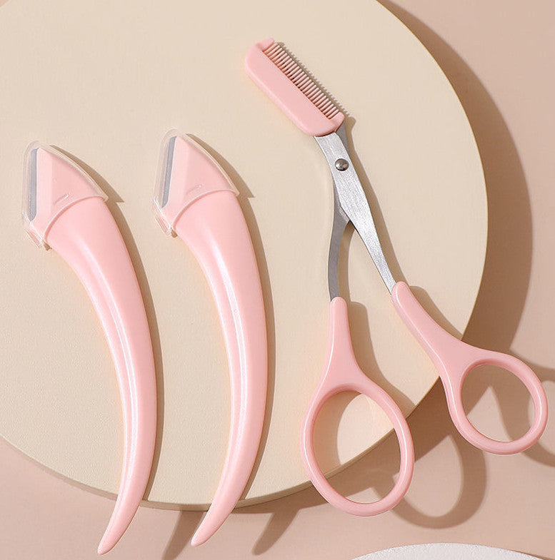 Eyebrow Trimming Knife With Comb Curved Moon Small Beauty Supplies Gadgets - GlowSpire