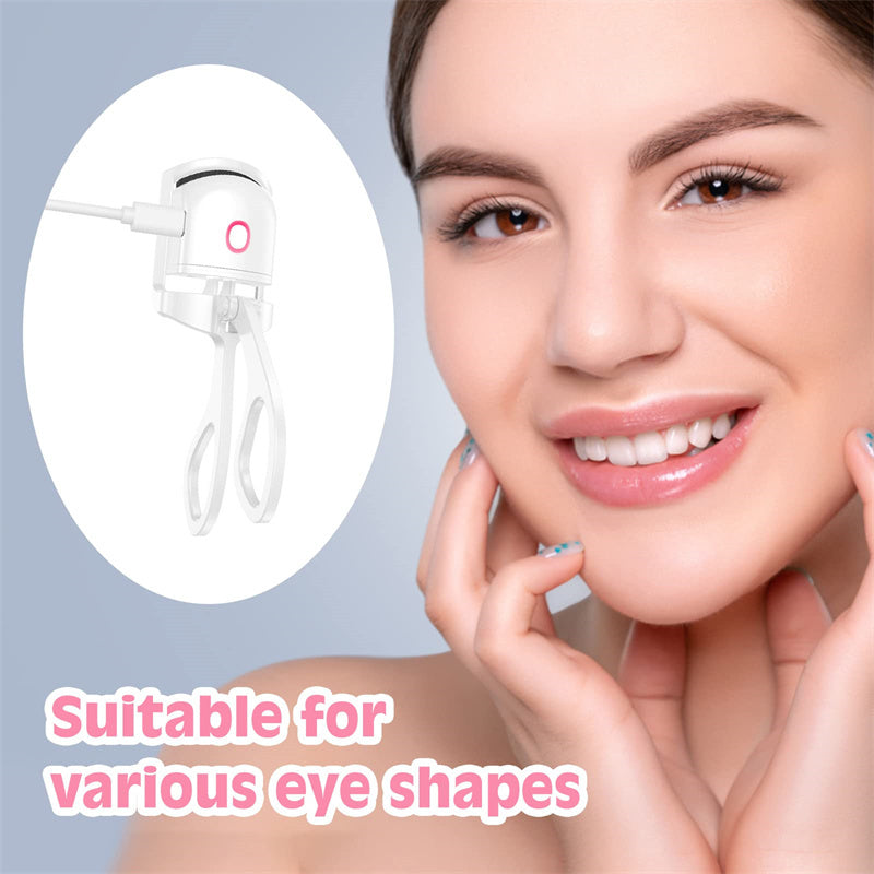 Heated Eyelash Curler Electric Temperature Control Mini Eyelash Curler Electric Portable Charging - GlowSpire