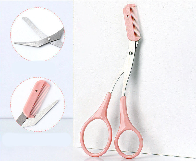 Eyebrow Trimming Knife With Comb Curved Moon Small Beauty Supplies Gadgets - GlowSpire