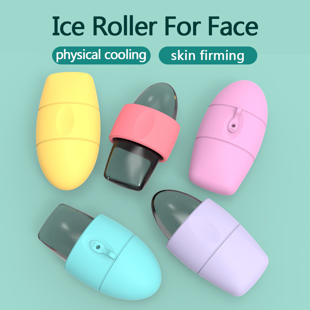 Silicone Ice Face Roller Contour Shrink Pores Remove Dark Circles Massage Skin Beauty Facial Roller For Eyes Neck Skin Care Tool - GlowSpire