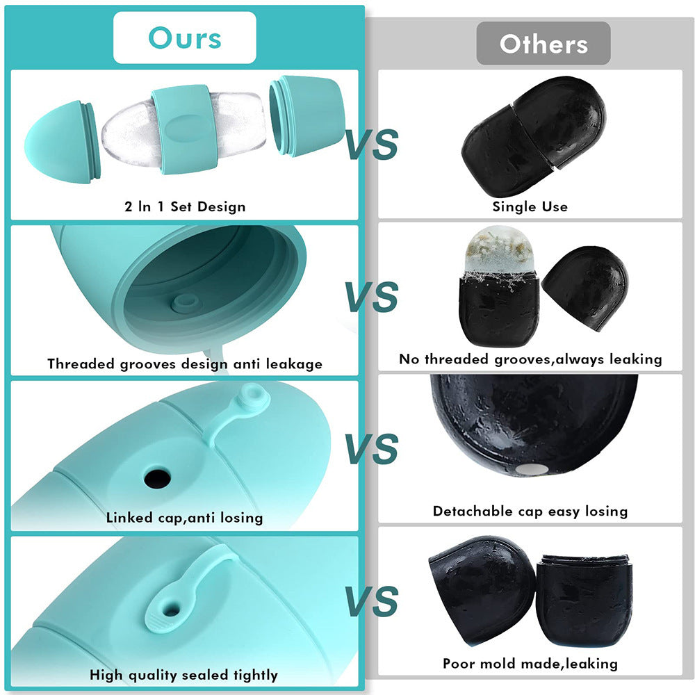 Silicone Ice Face Roller Contour Shrink Pores Remove Dark Circles Massage Skin Beauty Facial Roller For Eyes Neck Skin Care Tool - GlowSpire