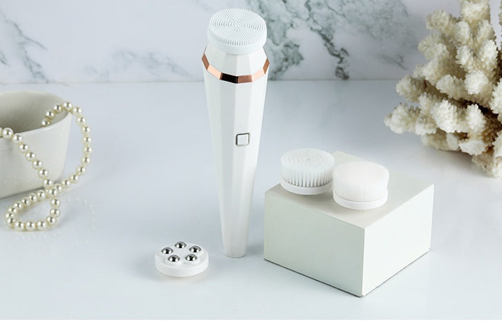 4-in-1 USB Rechargeable Electric Facial Cleansing Brush - GlowSpire