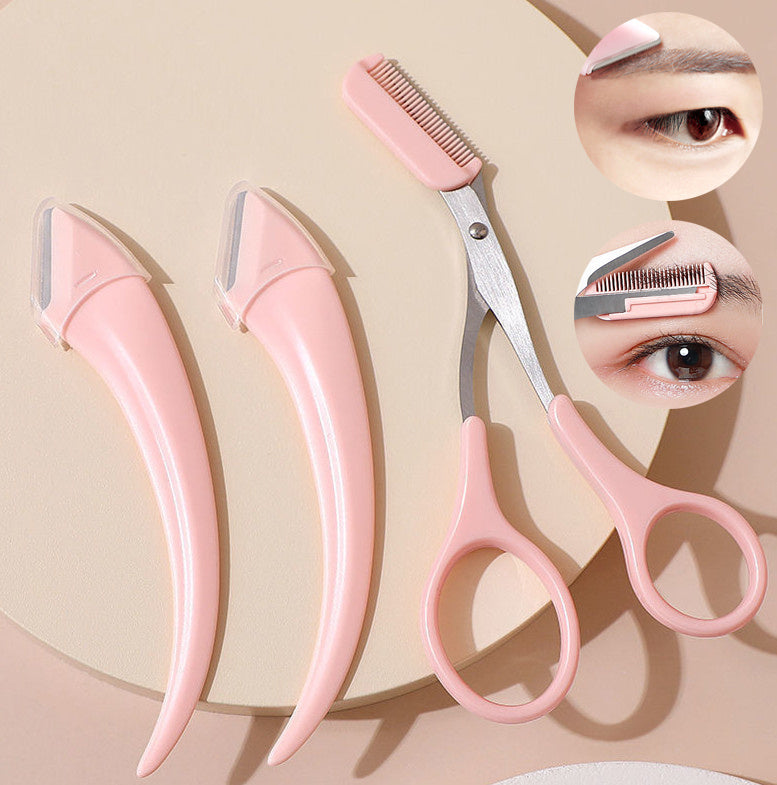 Eyebrow Trimming Knife With Comb Curved Moon Small Beauty Supplies Gadgets - GlowSpire