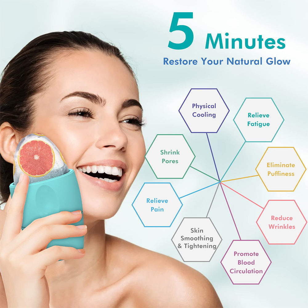 Silicone Ice Face Roller Contour Shrink Pores Remove Dark Circles Massage Skin Beauty Facial Roller For Eyes Neck Skin Care Tool - GlowSpire