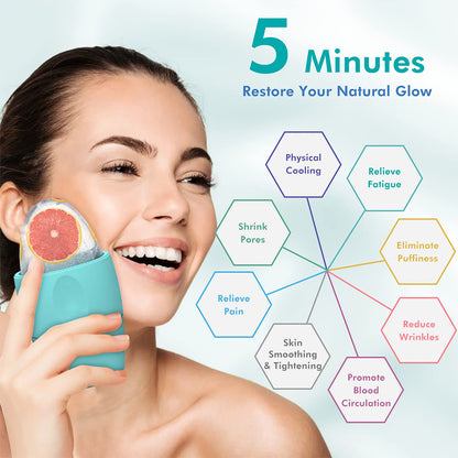Silicone Ice Face Roller Contour Shrink Pores Remove Dark Circles Massage Skin Beauty Facial Roller For Eyes Neck Skin Care Tool - GlowSpire